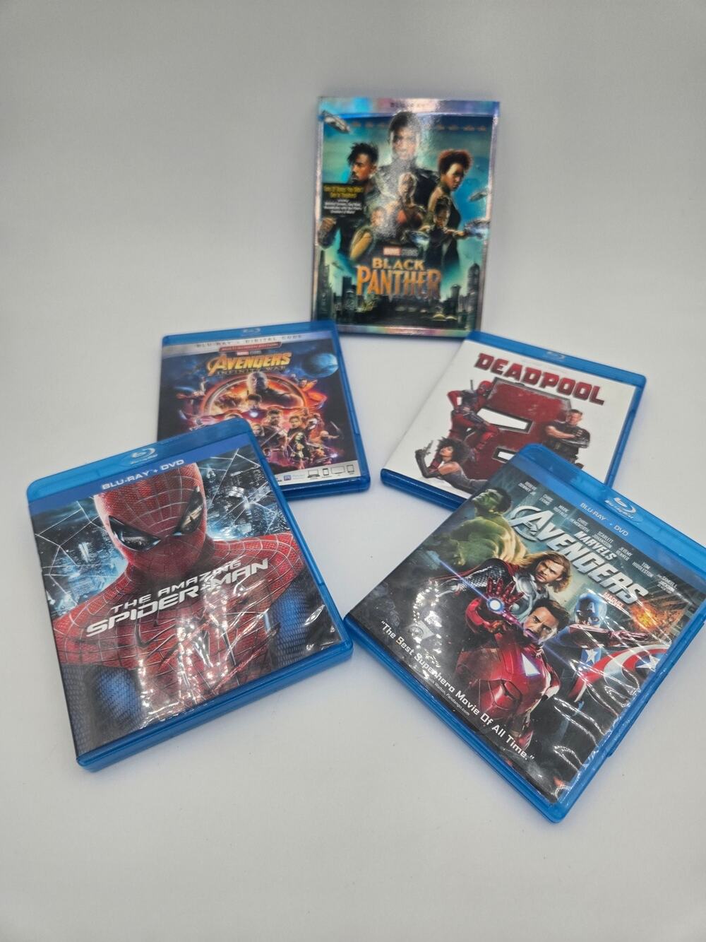 Marvel Blu Ray Bundle Avengers Deadpool Spider Man Black Panther Lot
